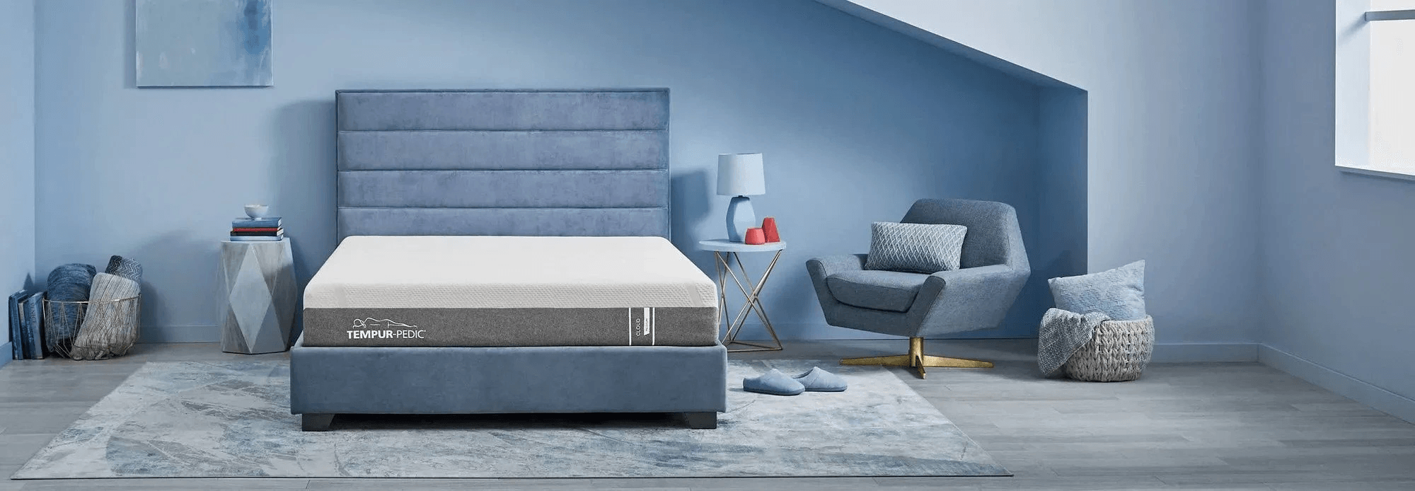 Tempur-Cloud mattress in a bedroom setting